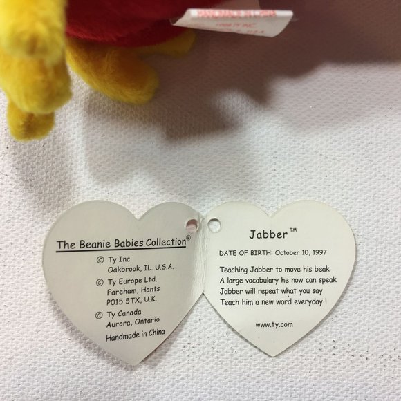 TY Jabber Parrot Tropical Bird Beanie Baby Plush Collection October 10 1997 - Picture 9 of 13